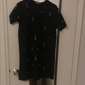 Zara Black Mini Dress with rhinestones